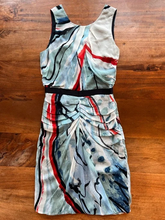 Diane von Furstenberg Womens Sleeveless Sheath Silk Dress Size 2 - Picture 1 of 13